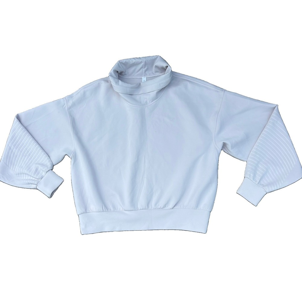 Lululemon Full Flourish Pullover Sweatshirt Womens 12 bone Balloon Sleeve